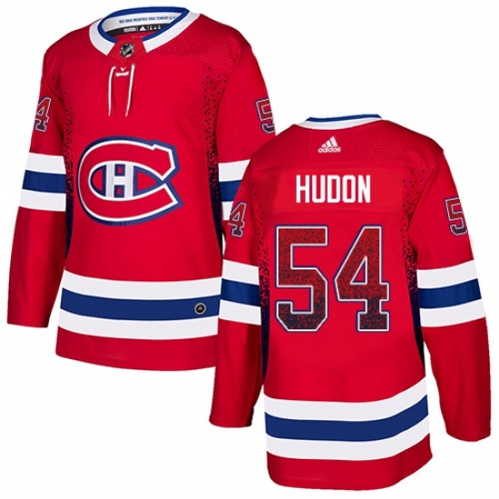 Men's Adidas Montreal Canadiens #54 Charles Hudon Authentic Red Drift Fashion NHL Jersey Men's Adidas Montreal Canadiens #54 Charles Hudon Authentic Red Drift Fashion NHL Jersey