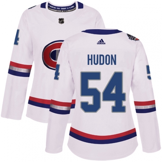 Women's Adidas Montreal Canadiens #54 Charles Hudon Authentic White 2017 100 Classic NHL Jersey Women's Adidas Montreal Canadiens #54 Charles Hudon Authentic White 2017 100 Classic NHL Jersey