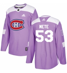 Men's Adidas Montreal Canadiens #53 Victor Mete Authentic Purple Fights Cancer Practice NHL Jersey