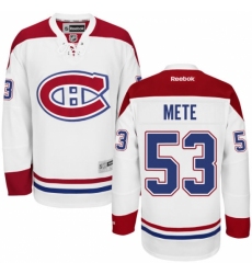 Men's Reebok Montreal Canadiens #53 Victor Mete Authentic White Away NHL Jersey