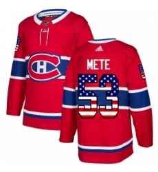 Youth Adidas Montreal Canadiens #53 Victor Mete Authentic Red USA Flag Fashion NHL Jersey
