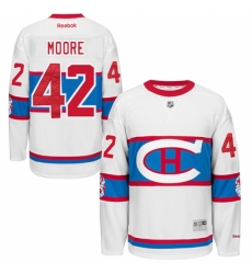 Men's Reebok Montreal Canadiens #42 Dominic Moore Premier White 2016 Winter Classic NHL Jersey