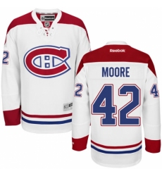 Women's Reebok Montreal Canadiens #42 Dominic Moore Authentic White Away NHL Jersey