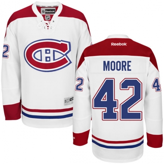 Women's Reebok Montreal Canadiens #42 Dominic Moore Authentic White Away NHL Jersey Women's Reebok Montreal Canadiens #42 Dominic Moore Authentic White Away NHL Jersey