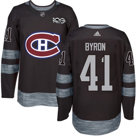 Men's Adidas Montreal Canadiens #41 Paul Byron Authentic Black 1917-2017 100th Anniversary NHL Jersey Men's Adidas Montreal Canadiens #41 Paul Byron Authentic Black 1917-2017 100th Anniversary NHL Jersey