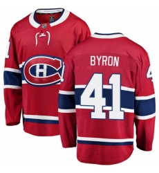 Youth Montreal Canadiens #41 Paul Byron Authentic Red Home Fanatics Branded Breakaway NHL Jersey Youth Montreal Canadiens #41 Paul Byron Authentic Red Home Fanatics Branded Breakaway NHL Jersey