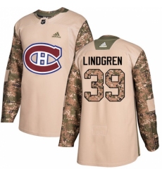 Youth Adidas Montreal Canadiens #39 Charlie Lindgren Authentic Camo Veterans Day Practice NHL Jersey