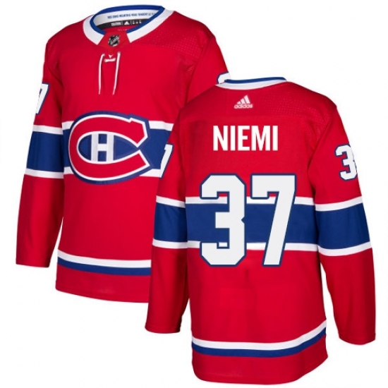 Men's Adidas Montreal Canadiens #37 Antti Niemi Authentic Red Home NHL Jersey Men's Adidas Montreal Canadiens #37 Antti Niemi Authentic Red Home NHL Jersey