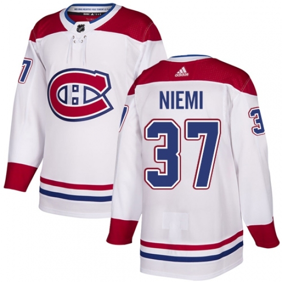 Men's Adidas Montreal Canadiens #37 Antti Niemi Authentic White Away NHL Jersey Men's Adidas Montreal Canadiens #37 Antti Niemi Authentic White Away NHL Jersey