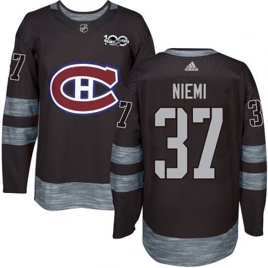Men's Adidas Montreal Canadiens #37 Antti Niemi Premier Black 1917-2017 100th Anniversary NHL Jersey Men's Adidas Montreal Canadiens #37 Antti Niemi Premier Black 1917-2017 100th Anniversary NHL Jersey