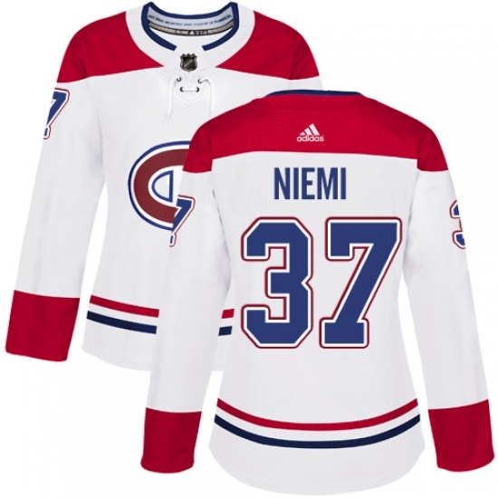 Women's Adidas Montreal Canadiens #37 Antti Niemi Authentic White Away NHL Jersey Women's Adidas Montreal Canadiens #37 Antti Niemi Authentic White Away NHL Jersey