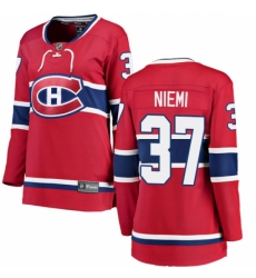 Women's Montreal Canadiens #37 Antti Niemi Authentic Red Home Fanatics Branded Breakaway NHL Jersey Women's Montreal Canadiens #37 Antti Niemi Authentic Red Home Fanatics Branded Breakaway NHL Jersey