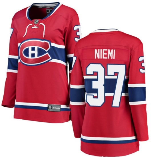 Women's Montreal Canadiens #37 Antti Niemi Authentic Red Home Fanatics Branded Breakaway NHL Jersey Women's Montreal Canadiens #37 Antti Niemi Authentic Red Home Fanatics Branded Breakaway NHL Jersey