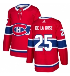 Men's Adidas Montreal Canadiens #25 Jacob de la Rose Authentic Red Home NHL Jersey
