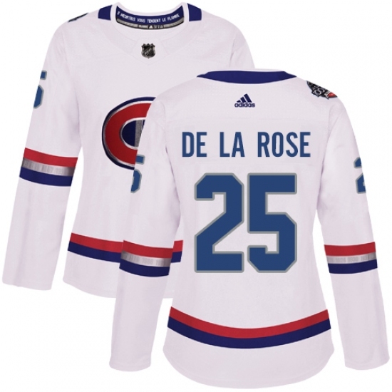 Women's Adidas Montreal Canadiens #25 Jacob de la Rose Authentic White 2017 100 Classic NHL Jersey Women's Adidas Montreal Canadiens #25 Jacob de la Rose Authentic White 2017 100 Classic NHL Jersey
