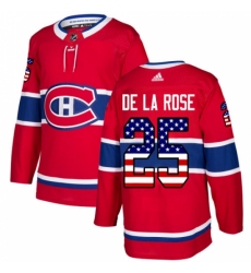 Youth Adidas Montreal Canadiens #25 Jacob de la Rose Authentic Red USA Flag Fashion NHL Jersey