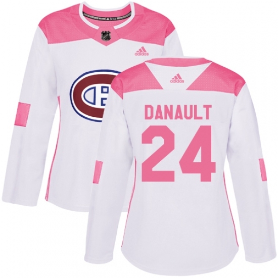 Women's Adidas Montreal Canadiens #24 Phillip Danault Authentic White/Pink Fashion NHL Jersey Women's Adidas Montreal Canadiens #24 Phillip Danault Authentic White/Pink Fashion NHL Jersey