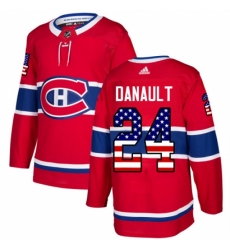 Youth Adidas Montreal Canadiens #24 Phillip Danault Authentic Red USA Flag Fashion NHL Jersey