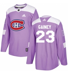 Men's Adidas Montreal Canadiens #23 Bob Gainey Authentic Purple Fights Cancer Practice NHL Jersey