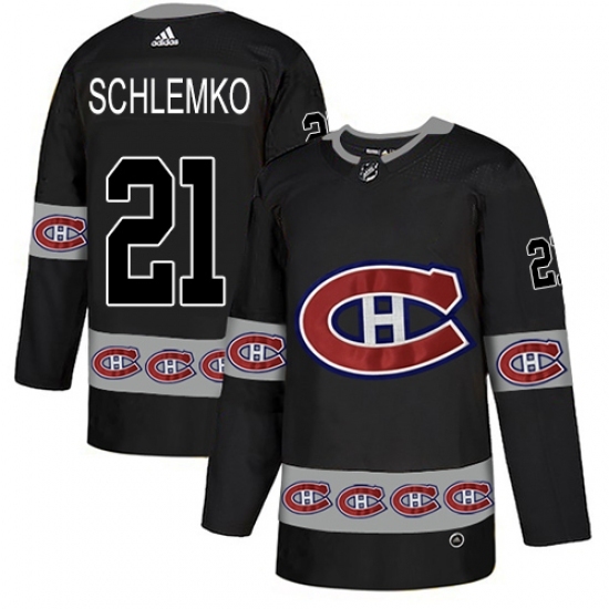 Men's Adidas Montreal Canadiens #21 David Schlemko Authentic Black Team Logo Fashion NHL Jersey Men's Adidas Montreal Canadiens #21 David Schlemko Authentic Black Team Logo Fashion NHL Jersey