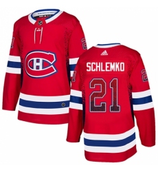 Men's Adidas Montreal Canadiens #21 David Schlemko Authentic Red Drift Fashion NHL Jersey