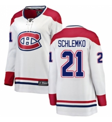 Women's Montreal Canadiens #21 David Schlemko Authentic White Away Fanatics Branded Breakaway NHL Jersey