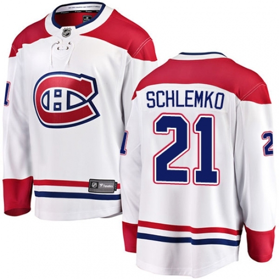 Youth Montreal Canadiens #21 David Schlemko Authentic White Away Fanatics Branded Breakaway NHL Jersey Youth Montreal Canadiens #21 David Schlemko Authentic White Away Fanatics Branded Breakaway NHL Jersey