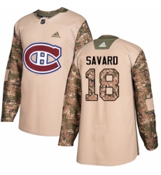 Men's Adidas Montreal Canadiens #18 Serge Savard Authentic Camo Veterans Day Practice NHL Jersey