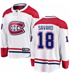 Youth Montreal Canadiens #18 Serge Savard Authentic White Away Fanatics Branded Breakaway NHL Jersey
