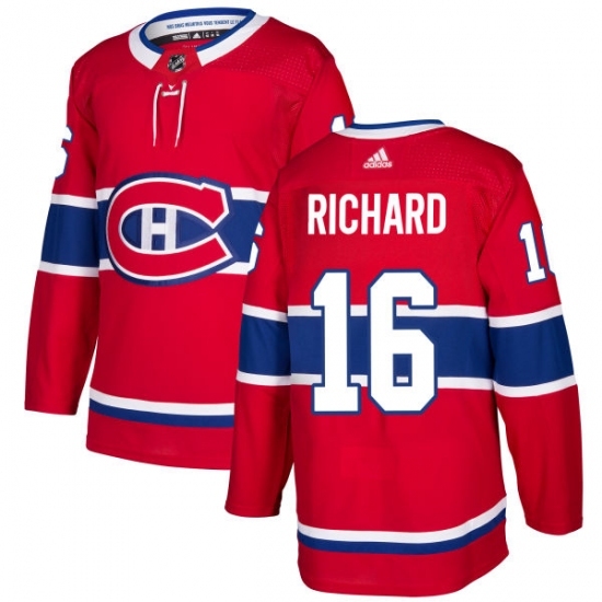 Men's Adidas Montreal Canadiens #16 Henri Richard Authentic Red Home NHL Jersey Men's Adidas Montreal Canadiens #16 Henri Richard Authentic Red Home NHL Jersey