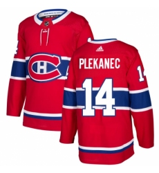 Men's Adidas Montreal Canadiens #14 Tomas Plekanec Authentic Red Home NHL Jersey