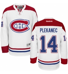 Men's Reebok Montreal Canadiens #14 Tomas Plekanec Authentic White Away NHL Jersey