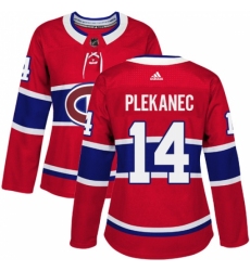 Women's Adidas Montreal Canadiens #14 Tomas Plekanec Premier Red Home NHL Jersey