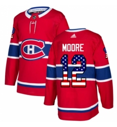 Youth Adidas Montreal Canadiens #12 Dickie Moore Authentic Red USA Flag Fashion NHL Jersey