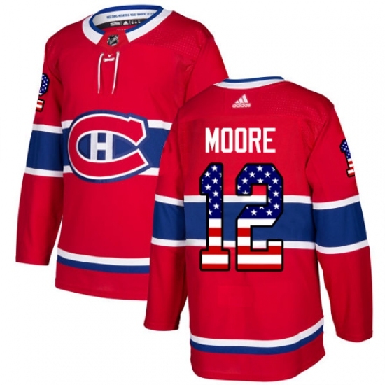 Youth Adidas Montreal Canadiens #12 Dickie Moore Authentic Red USA Flag Fashion NHL Jersey Youth Adidas Montreal Canadiens #12 Dickie Moore Authentic Red USA Flag Fashion NHL Jersey
