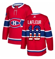 Men's Adidas Montreal Canadiens #10 Guy Lafleur Authentic Red USA Flag Fashion NHL Jersey