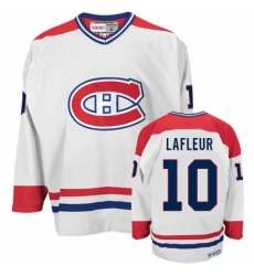 Men's CCM Montreal Canadiens #10 Guy Lafleur Authentic White CH Throwback NHL Jersey