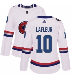 Women's Adidas Montreal Canadiens #10 Guy Lafleur Authentic White 2017 100 Classic NHL Jersey