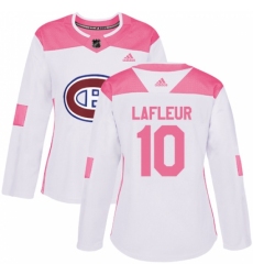 Women's Adidas Montreal Canadiens #10 Guy Lafleur Authentic White/Pink Fashion NHL Jersey