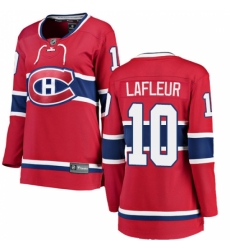 Women's Montreal Canadiens #10 Guy Lafleur Authentic Red Home Fanatics Branded Breakaway NHL Jersey