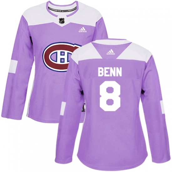 Women's Adidas Montreal Canadiens #8 Jordie Benn Authentic Purple Fights Cancer Practice NHL Jersey Women's Adidas Montreal Canadiens #8 Jordie Benn Authentic Purple Fights Cancer Practice NHL Jersey