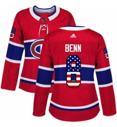 Women's Adidas Montreal Canadiens #8 Jordie Benn Authentic Red USA Flag Fashion NHL Jersey Women's Adidas Montreal Canadiens #8 Jordie Benn Authentic Red USA Flag Fashion NHL Jersey