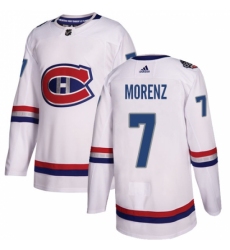 Youth Adidas Montreal Canadiens #7 Howie Morenz Authentic White 2017 100 Classic NHL Jersey