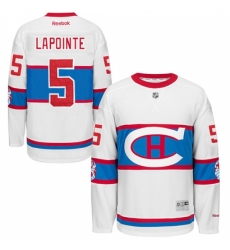 Men's Reebok Montreal Canadiens #5 Guy Lapointe Authentic White 2016 Winter Classic NHL Jersey