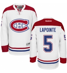 Men's Reebok Montreal Canadiens #5 Guy Lapointe Authentic White Away NHL Jersey