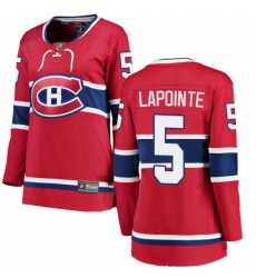 Women's Montreal Canadiens #5 Guy Lapointe Authentic Red Home Fanatics Branded Breakaway NHL Jersey