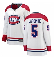 Women's Montreal Canadiens #5 Guy Lapointe Authentic White Away Fanatics Branded Breakaway NHL Jersey