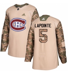 Youth Adidas Montreal Canadiens #5 Guy Lapointe Authentic Camo Veterans Day Practice NHL Jersey
