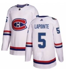 Youth Adidas Montreal Canadiens #5 Guy Lapointe Authentic White 2017 100 Classic NHL Jersey