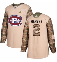 Men's Adidas Montreal Canadiens #2 Doug Harvey Authentic Camo Veterans Day Practice NHL Jersey